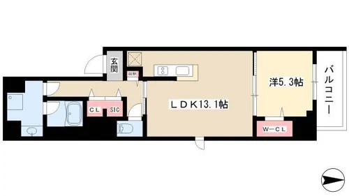 1LDKの間取り画像