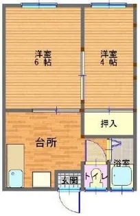コーポ下陰【202号室】の間取り