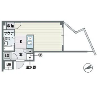 天神エクセル12(509号室)【509号室】の間取り