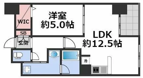 セレッソコート上本町EAST【7階】の間取り