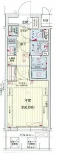 プレサンス難波マジョリティ【4階】の間取り