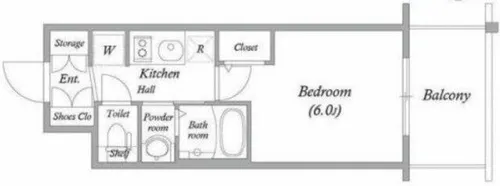 エステムコート大阪WESTⅡ【6階】の間取り