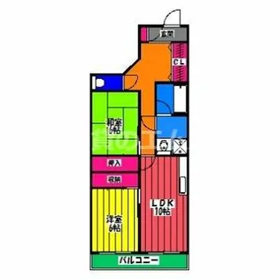 大産板付マンション【106号室】の間取り