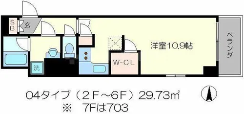 クリスタルグランツ西大路御池【6階】の間取り
