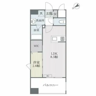ツインズ大橋B館【703号室】の間取り