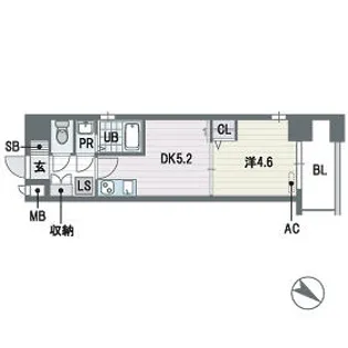 ブランオールB館【9階】の間取り