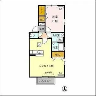 ラ・プレミール B【1階】の間取り