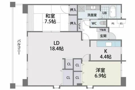 L-PLACE KAIZUKA【401号室】の間取り