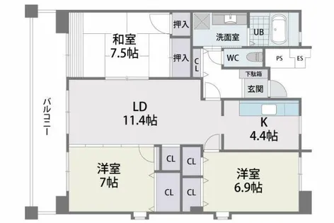 L-PLACE KAIZUKA【801号室】の間取り