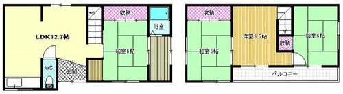 大阪府羽曳野市高鷲6丁目【一戸建】の間取り