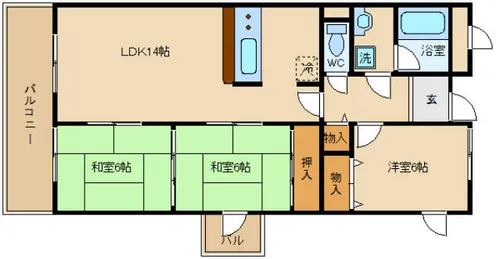ラフィーネ泉佐野【301号室】の間取り