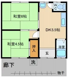 熊取ハイツ【2号室】の間取り