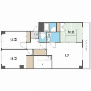 コーポ旭豊【D-2号室】の間取り