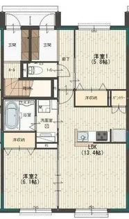 フェリオ勝原【1階】の間取り