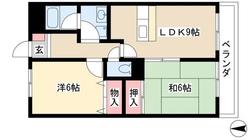 レナジア久地野【3階】の間取り