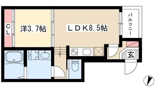 グランツ松葉町【3階】の間取り