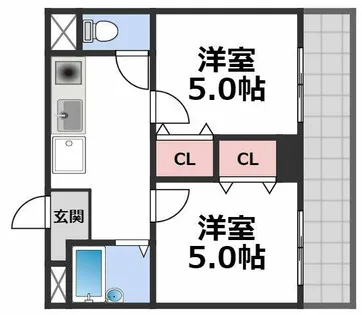 リップルルネ放出【6階】の間取り