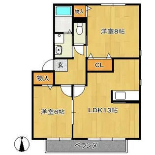 セジュールKAMINE【2階】の間取り