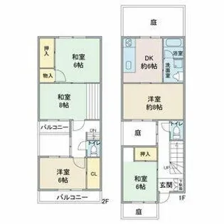 愛知県名古屋市守山区大谷町【一戸建】の間取り