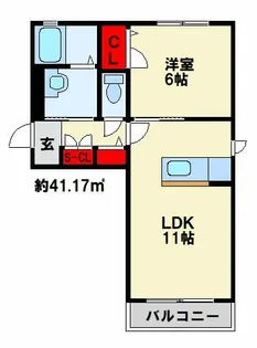 五ツ石の庄Ⅱ A棟【203号室】の間取り
