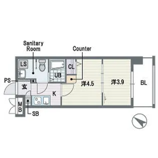 F・PARC天神南【602号室】の間取り