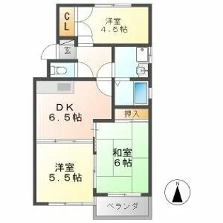 プリムローズマキ B【1階】の間取り