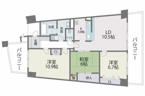 アイランドシティ・インフィニガーデンノース棟【13階】の間取り