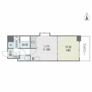 クレベール博多【1001号室】の間取り