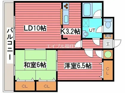 サンライト西岡Ⅰ【4階】の間取り