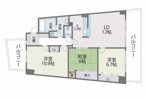 アイランドシティ・インフィニガーデンノース棟【7階】の間取り