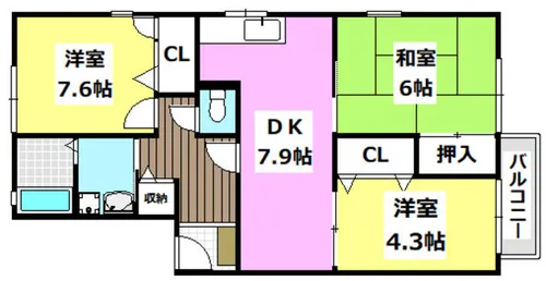 大阪府茨木市水尾3丁目【アパート】の間取り