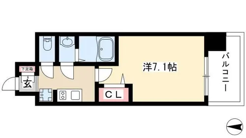 プレサンスTHE栄【7階】の間取り