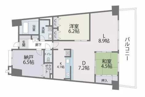 アイランドシティ・インフィニガーデンサウス棟【513号室】の間取り