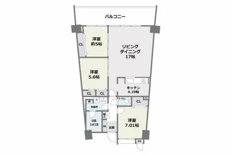 アイランドシティ・インフィニガーデンサウス棟【513号室】の間取り