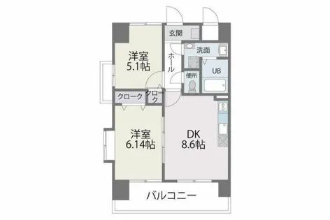 ・レジデンス20【609号室】の間取り