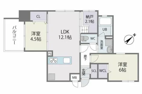 MODERN ASPIRATION平尾駅前【301号室】の間取り