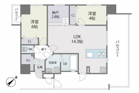 MODERN ASPIRATION平尾駅前【4階】の間取り
