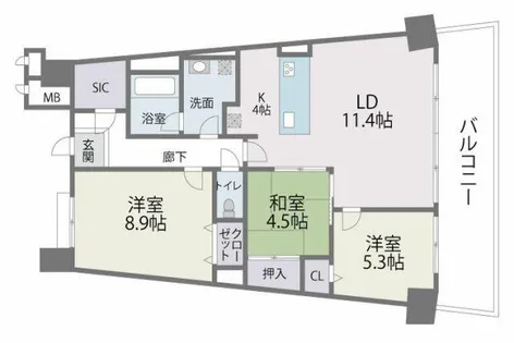 アイランドシティ・インフィニガーデンノース棟【11階】の間取り