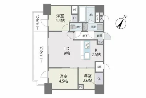 MODERN PALAZZO 天神南II【1202号室】の間取り