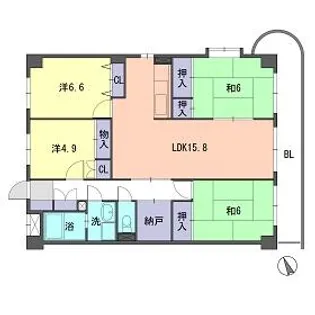 サンライズ長丘【301号室】の間取り