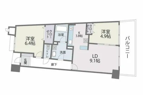 アイランドシティ・インフィニガーデンノース棟【9階】の間取り