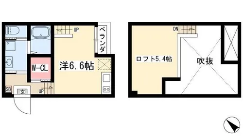 グルージャ黒門【205号室】の間取り