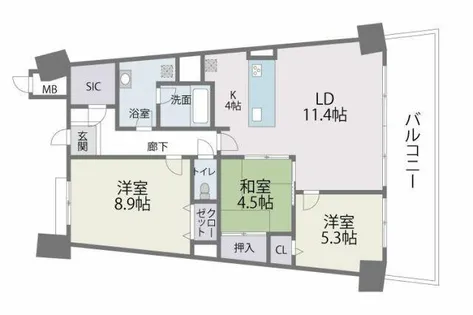 アイランドシティ・インフィニガーデンノース棟【9階】の間取り