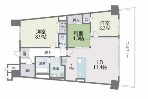 アイランドシティ・インフィニガーデンサウス棟【12階】の間取り
