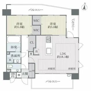 プレスタイル大濠公園(901)【901号室】の間取り