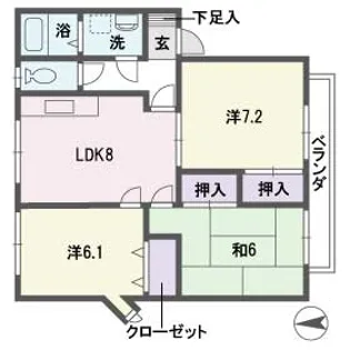 レピュート柴田【1階】の間取り