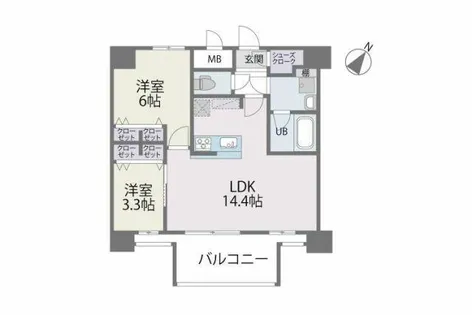 MODERN PALAZZO博多デュオグランデWEST【6階】の間取り