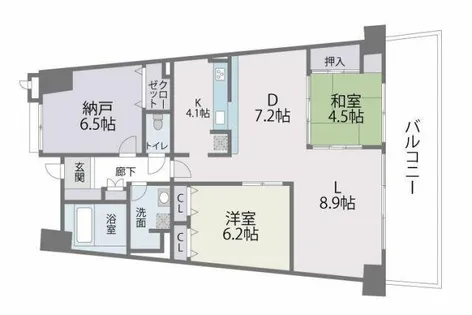アイランドシティ・インフィニガーデンノース棟【425号室】の間取り