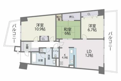 アイランドシティ・インフィニガーデンサウス棟【512号室】の間取り