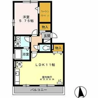 1LDKの間取り画像